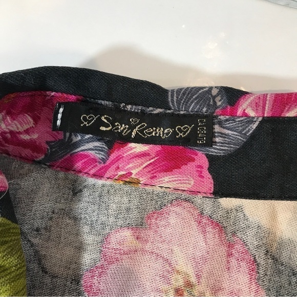 San Reno Vintage Black and Pink Floral Jean Jacket Small - Picture 4 of 4